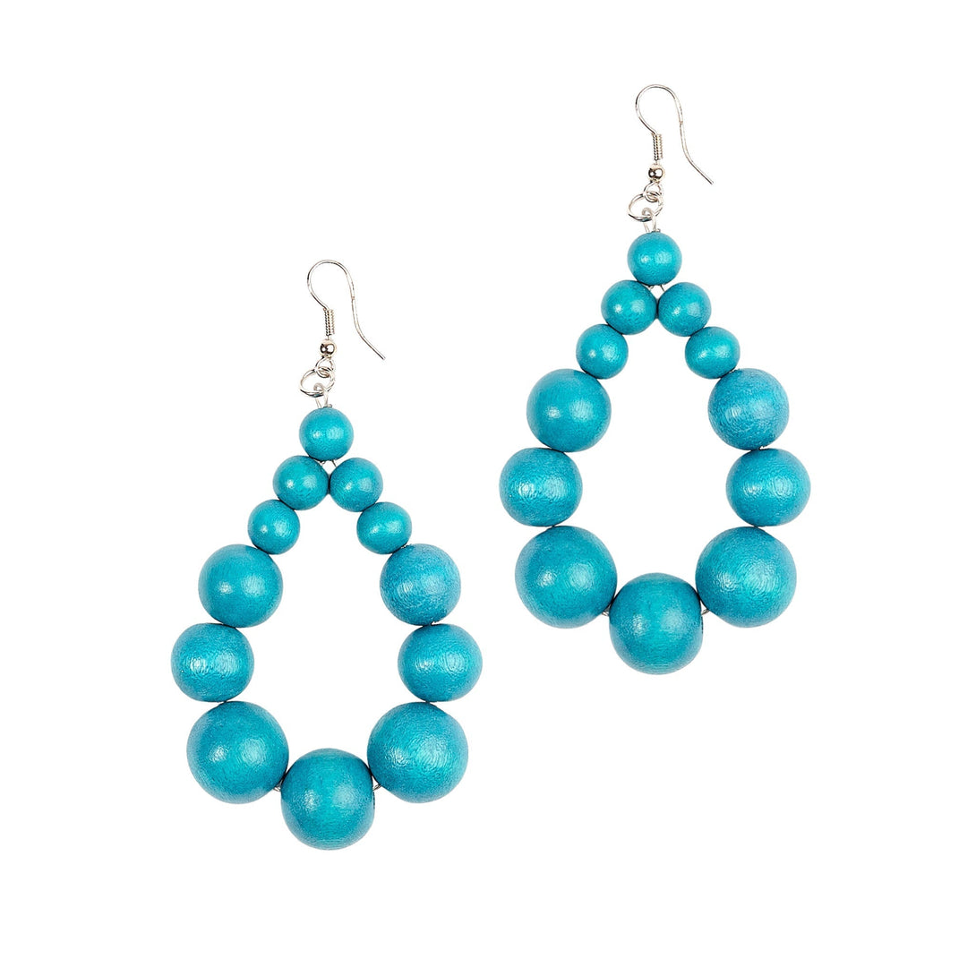 Orecchini Brasile Big legno - azzurro - Bijondo