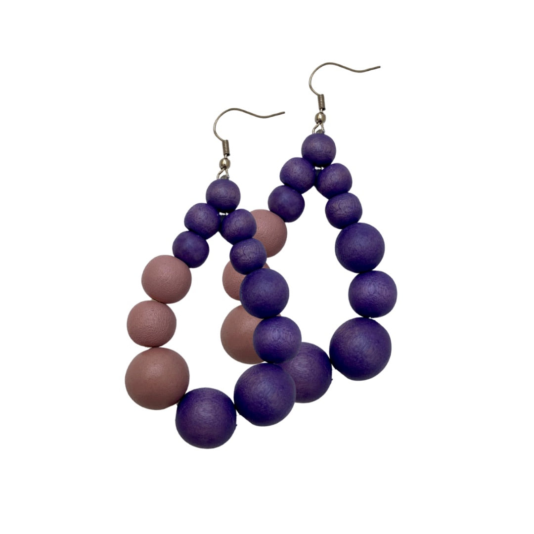 Orecchini Brasile Big legno-lilla-Bijondo