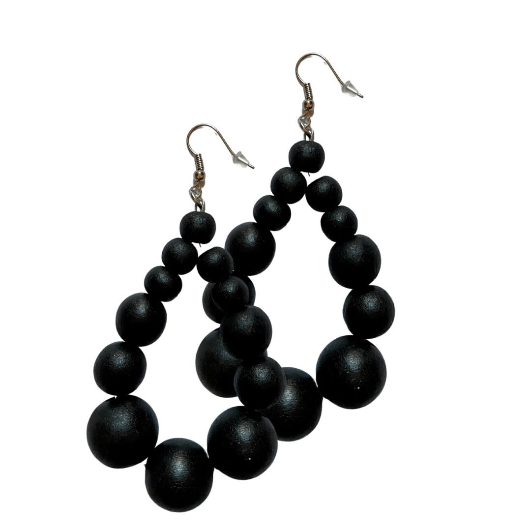 Orecchini Brasile Big legno - nero - Bijondo