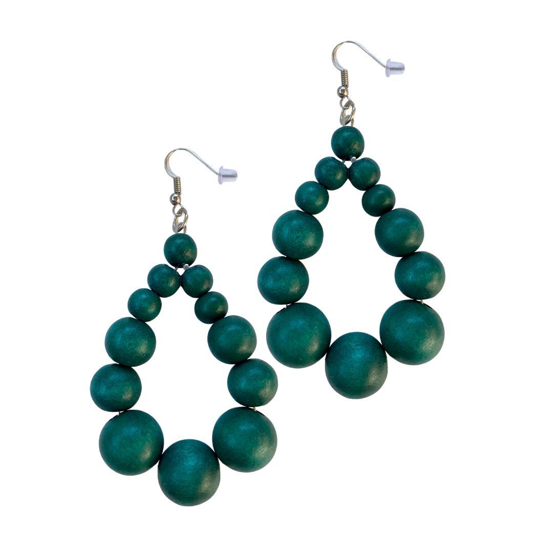 Orecchini Brasile Big legno - verde oliva - Bijondo