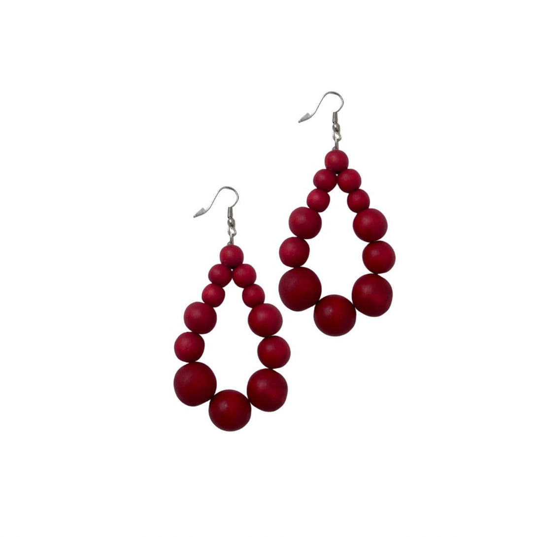 Orecchini Brasile Big legno-rosso-Bijondo