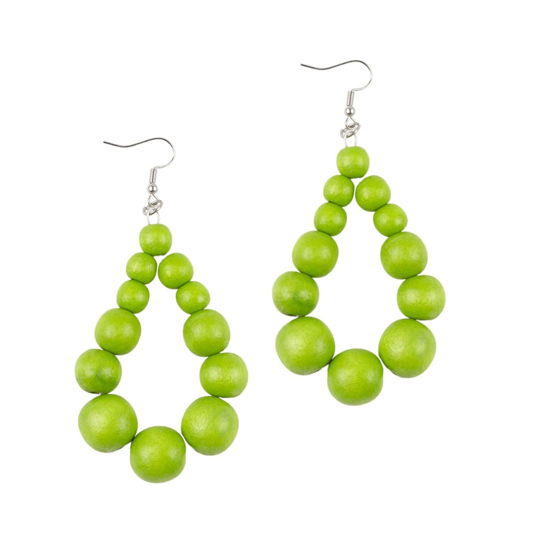 Orecchini Brasile Big legno - verde acido - Bijondo