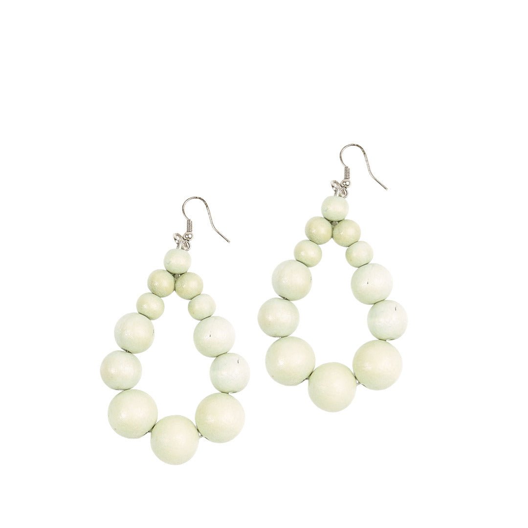 Orecchini Brasile Big legno - verde menta - Bijondo