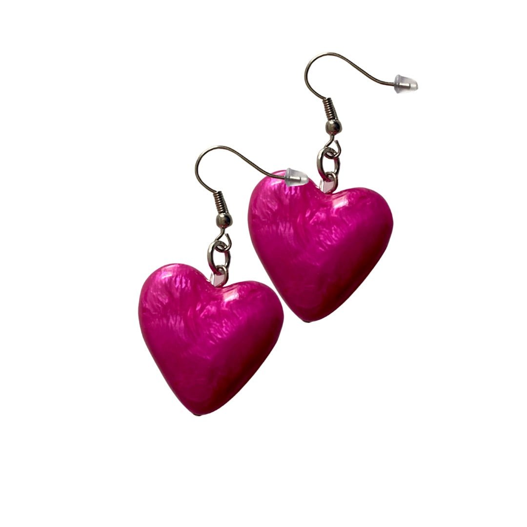Orecchini Cuore resina - fucsia - Bijondo