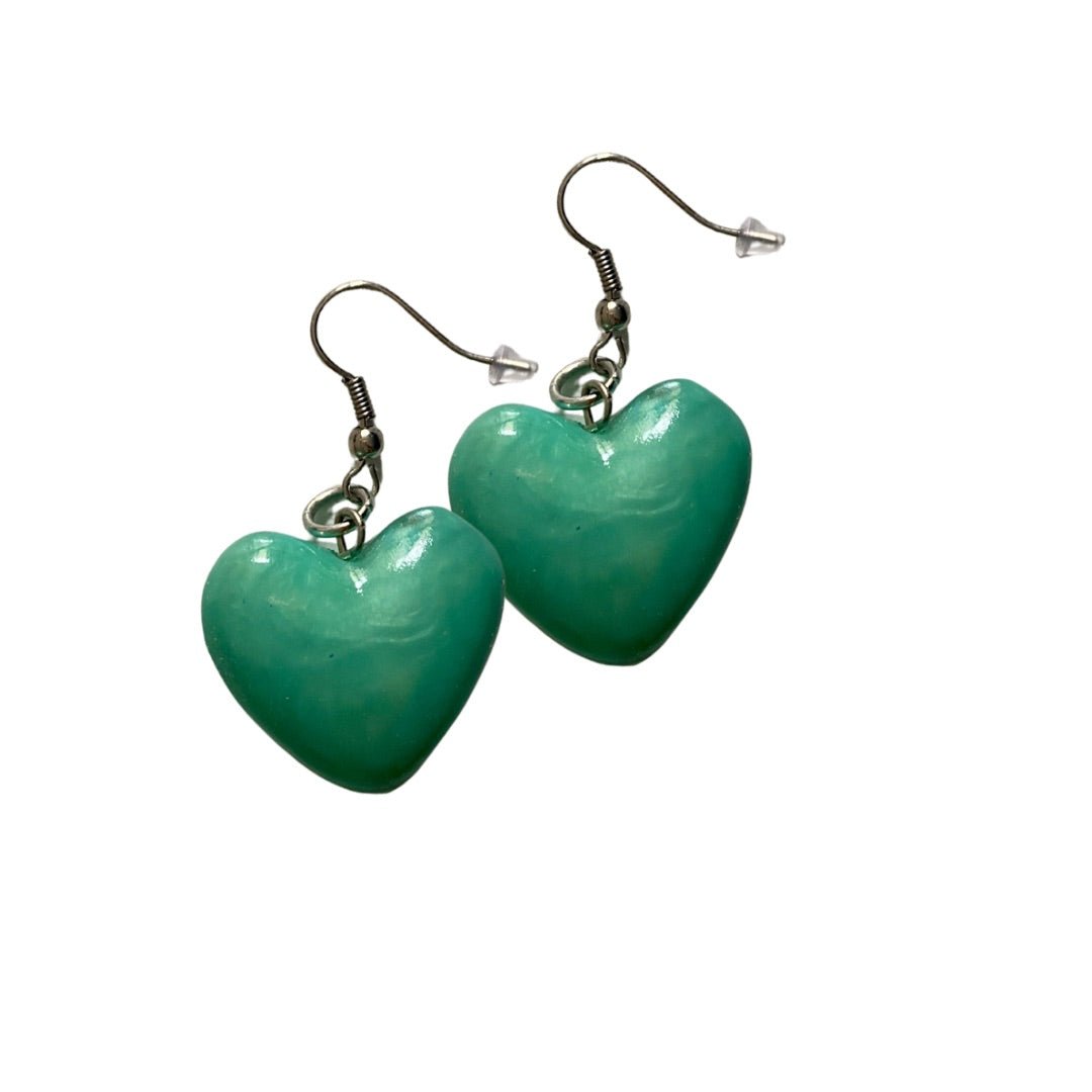Orecchini Cuore resina - verde - Bijondo