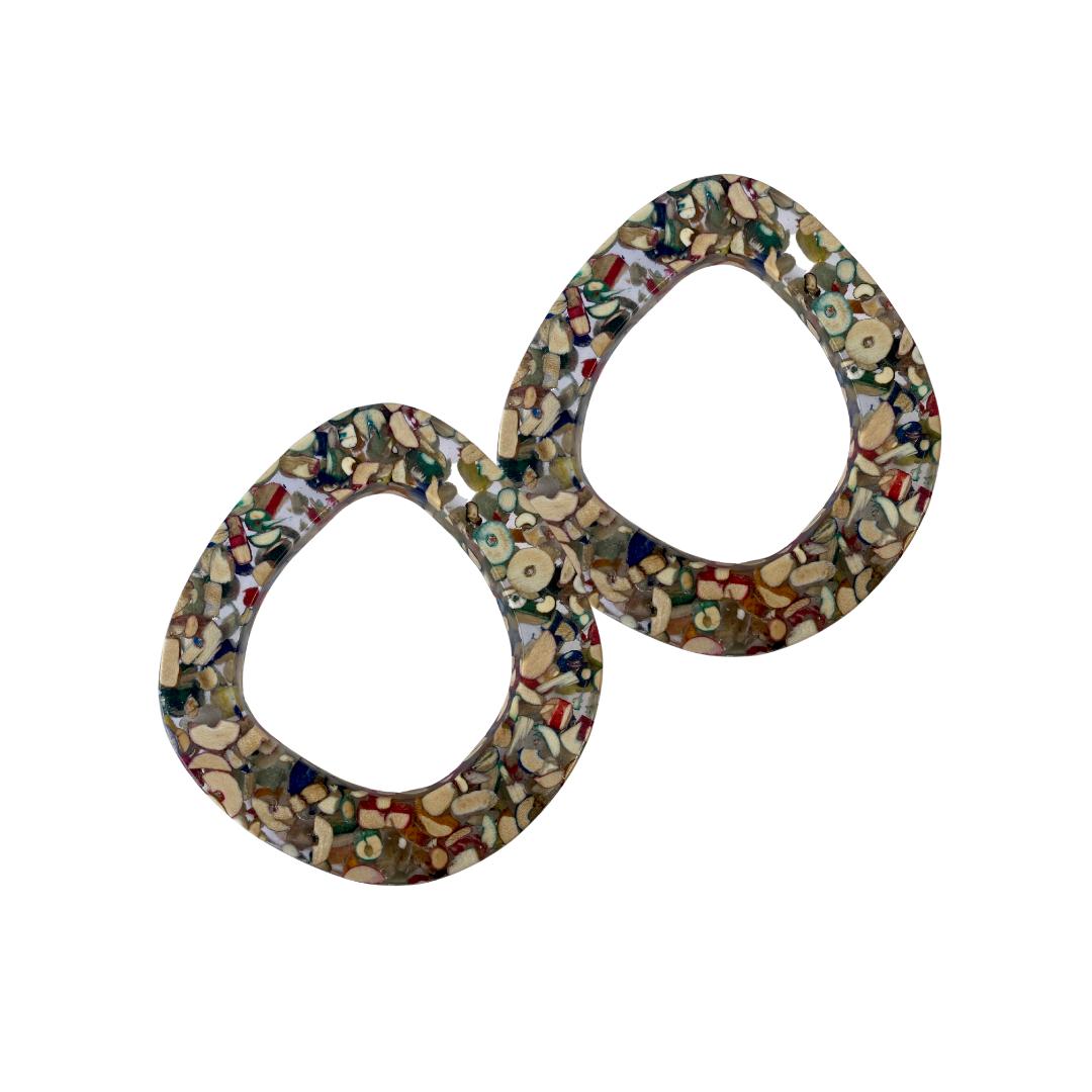 Orecchini Eixample legno riciclato - Bijondo