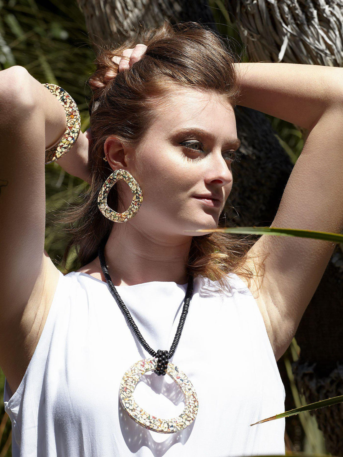 Orecchini Eixample legno riciclato - Bijondo