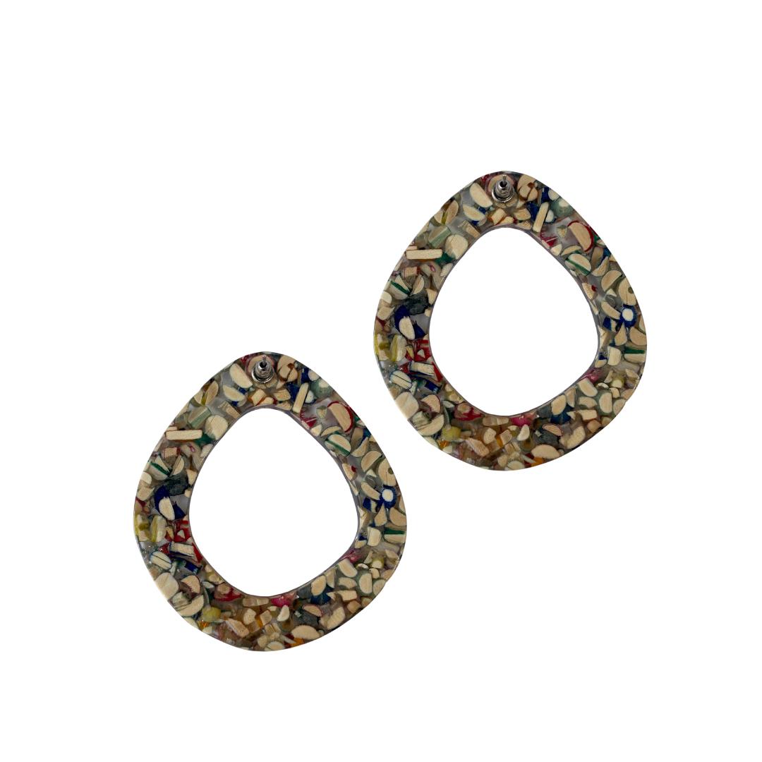 Orecchini Eixample legno riciclato - Bijondo