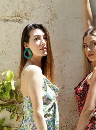 Orecchini Eixample - petrolio - Bijondo