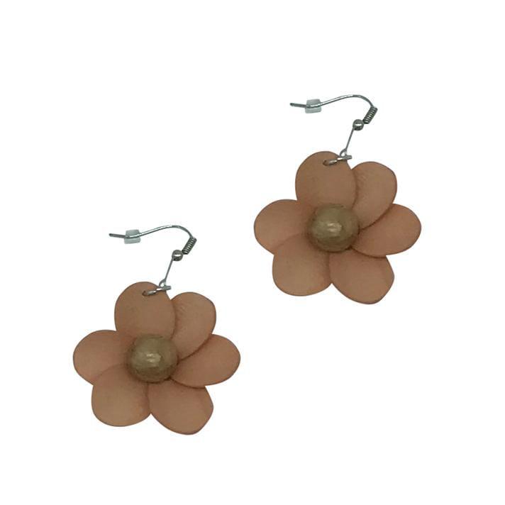 Orecchini Fiore legno - fragola - Bijondo