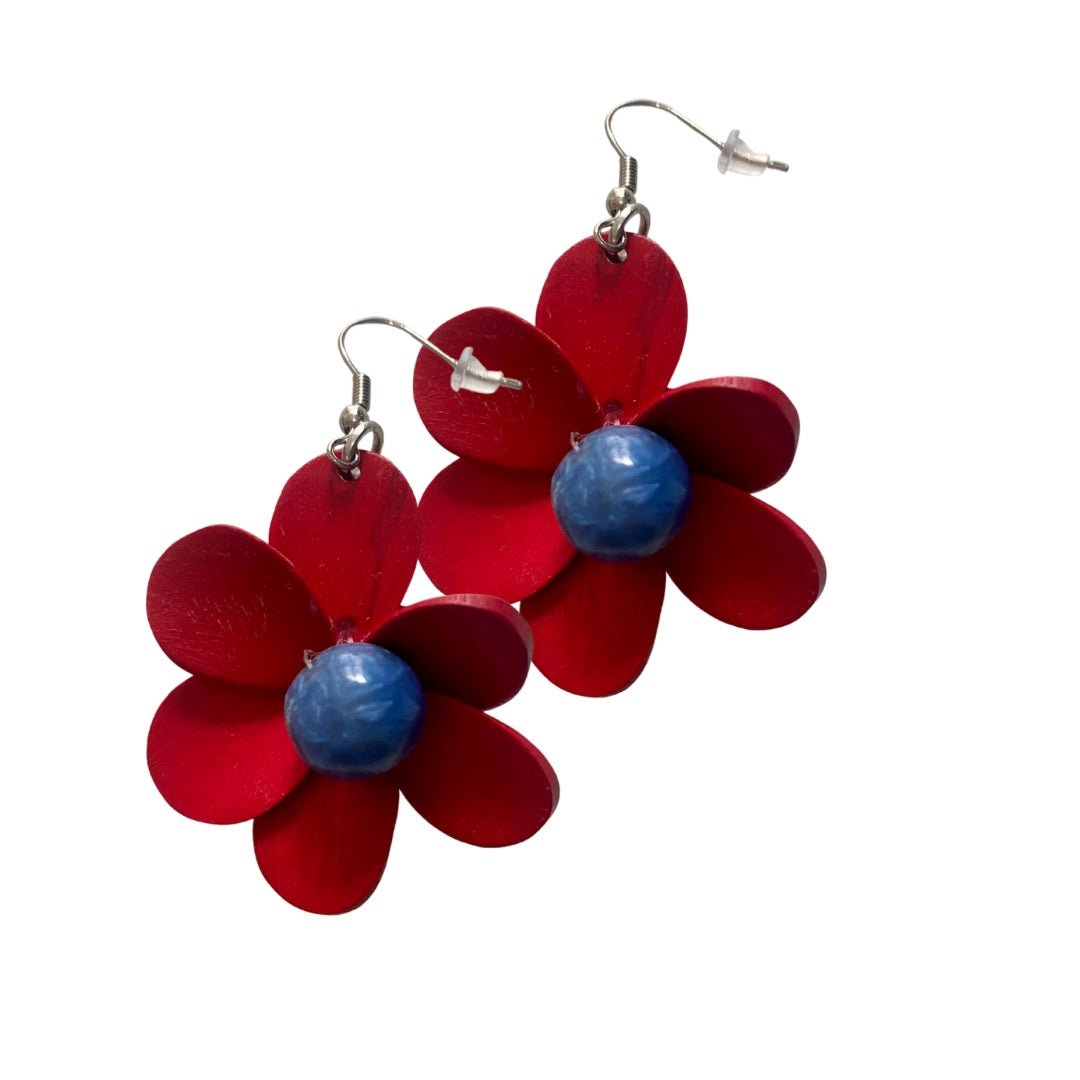 Orecchini Fiore legno - sabbia - Bijondo