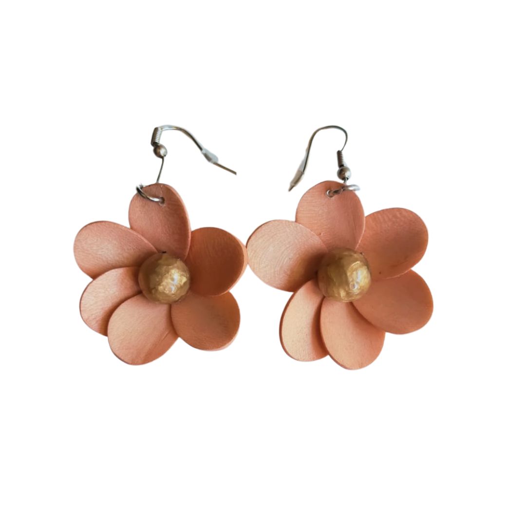 Orecchini Fiore legno-orecchini-EW-peach fuzz-Bijondo