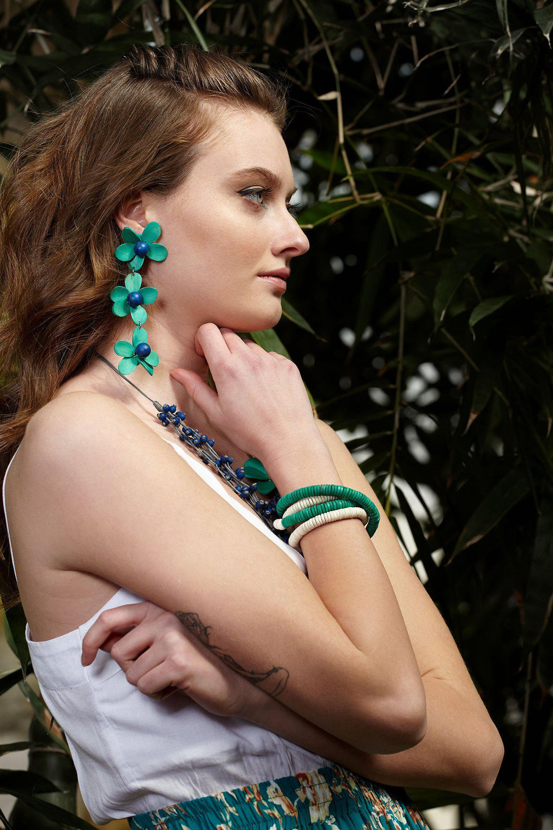 Orecchini Flowers - verde - Bijondo