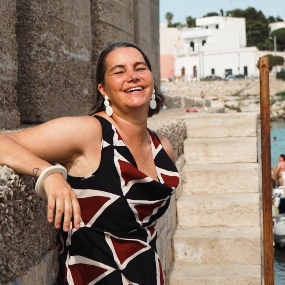 Orecchini Guinea legno - bianco - Bijondo