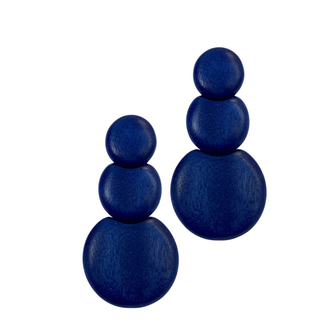 Orecchini Guinea legno - blu - Bijondo