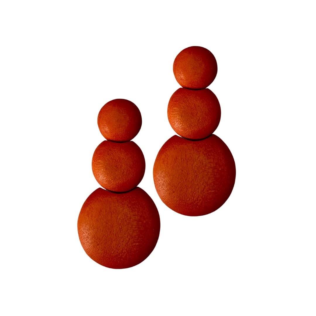 Orecchini Guinea legno - arancione - Bijondo