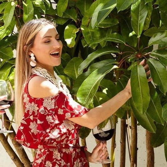 Orecchini Guinea legno - bianco - Bijondo