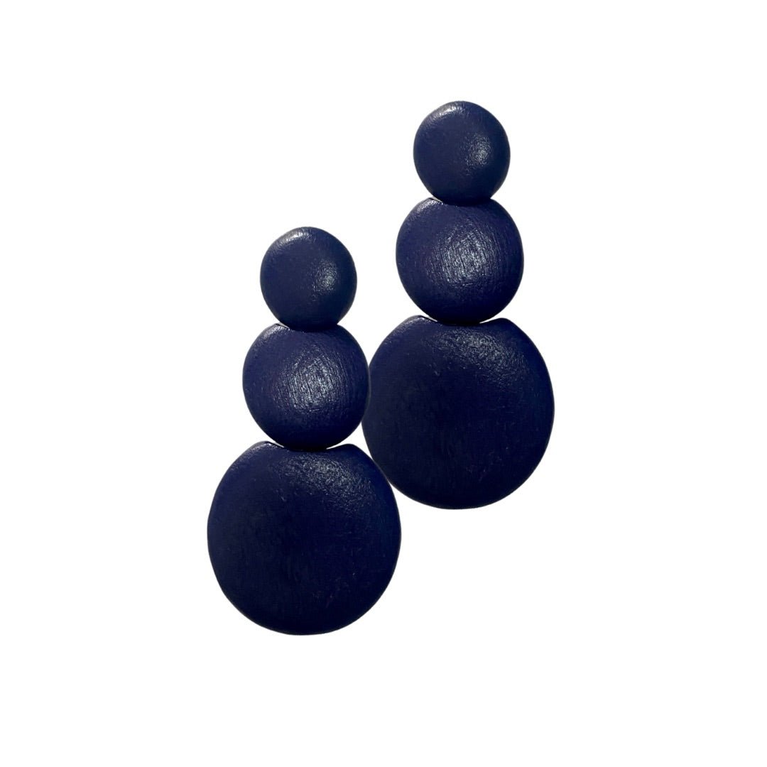 Orecchini Guinea legno - blu di prussia - Bijondo