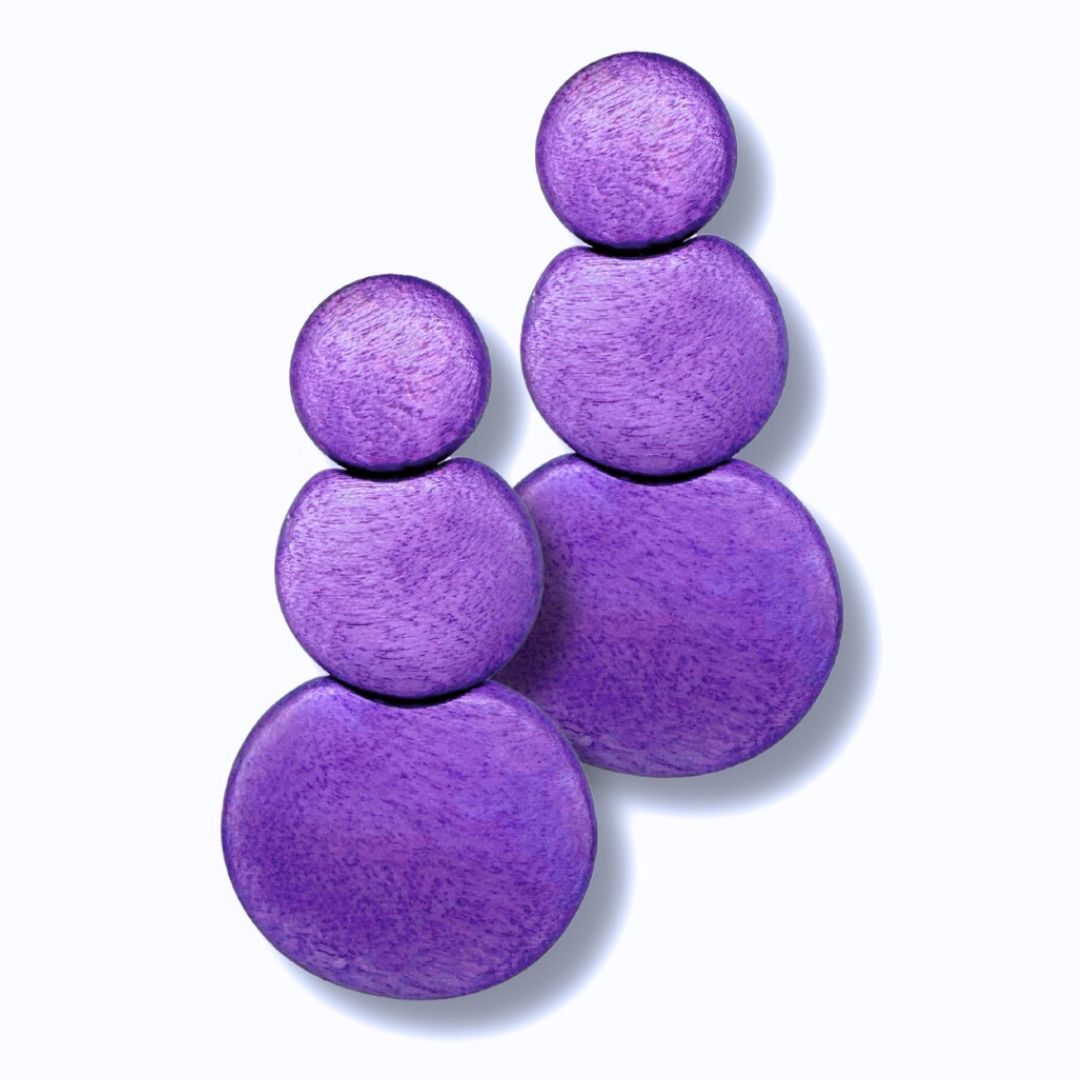 Orecchini Guinea legno-orecchini-Bijondo-lilla-Bijondo