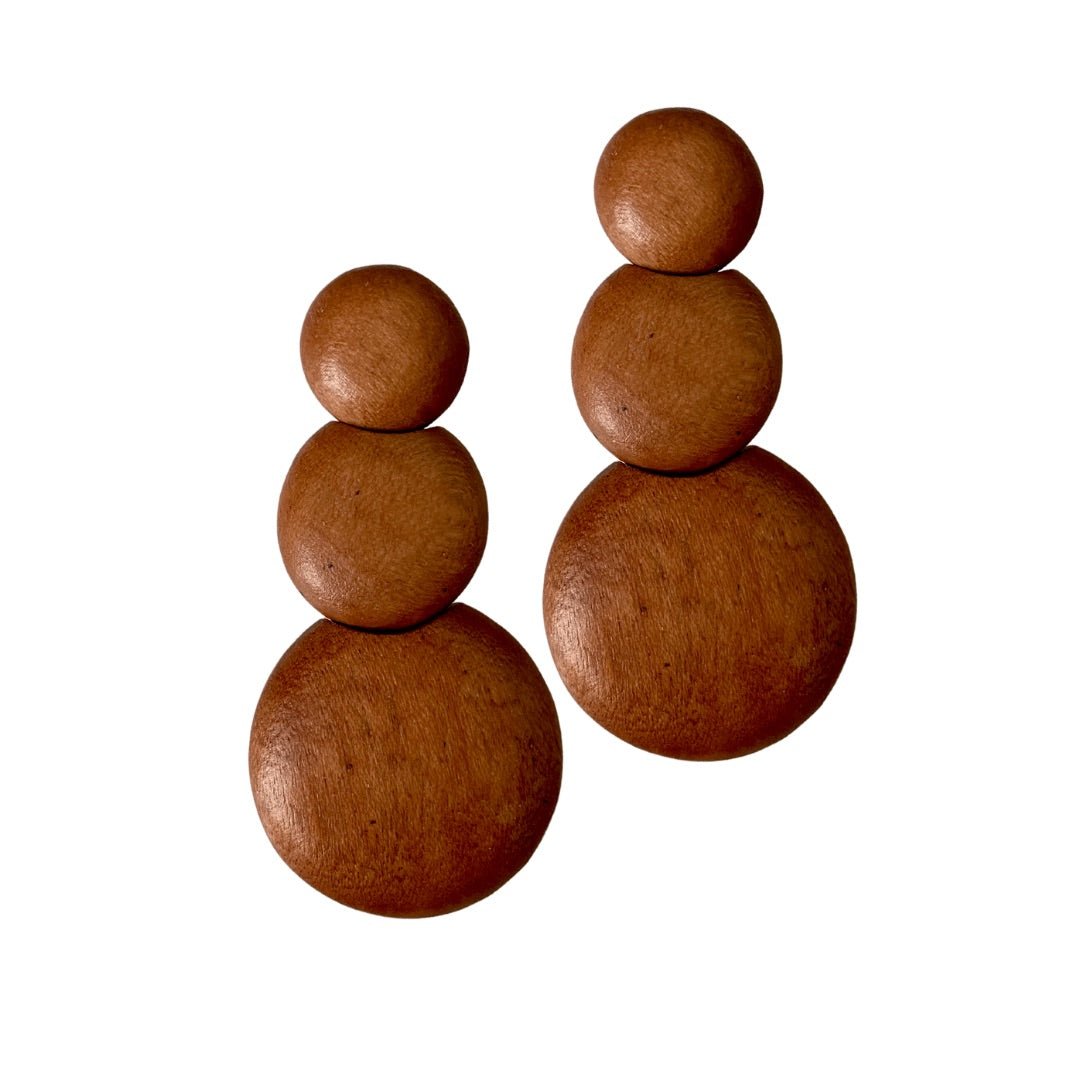 Orecchini Guinea legno - marrone - Bijondo