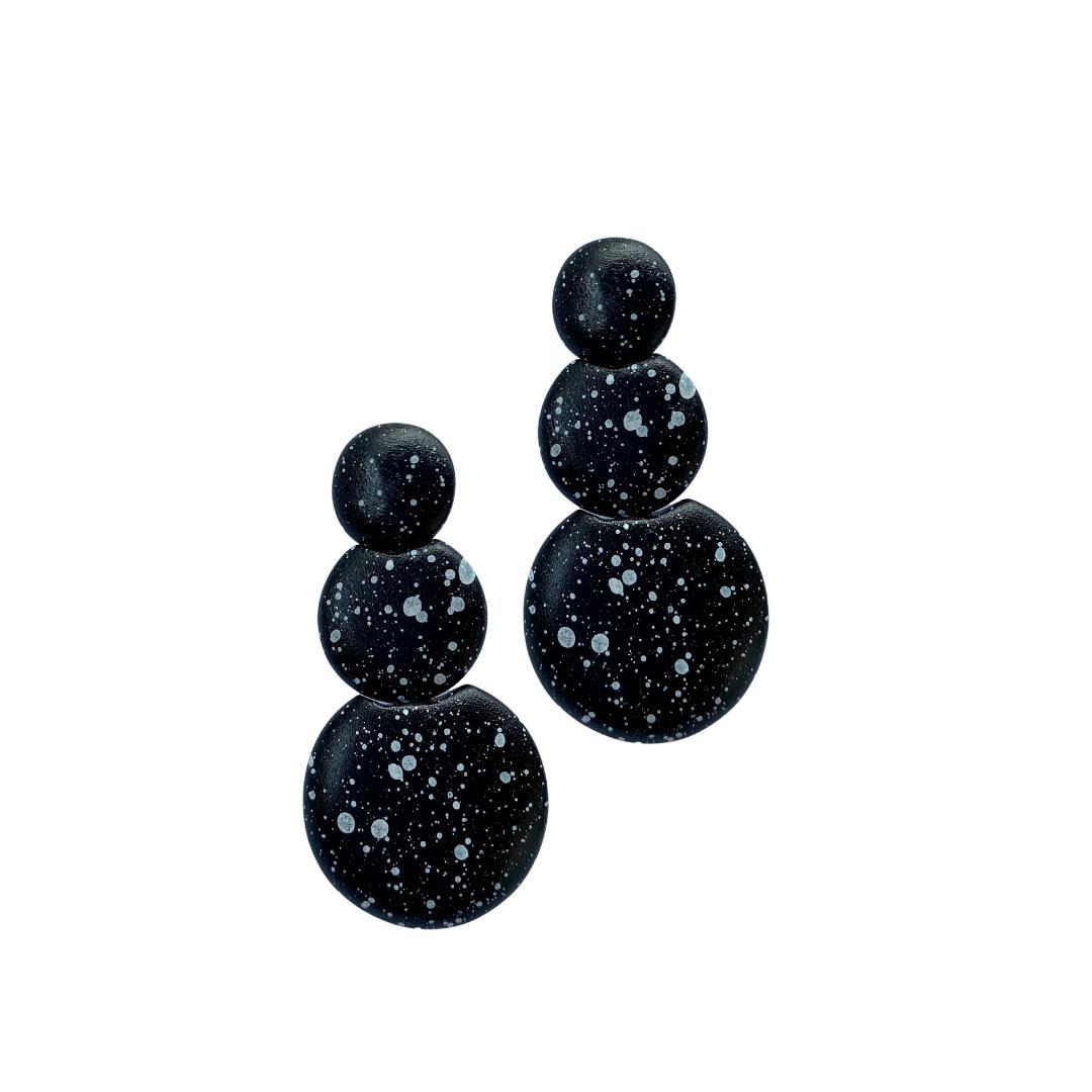 Orecchini Guinea legno - nero screziato - Bijondo