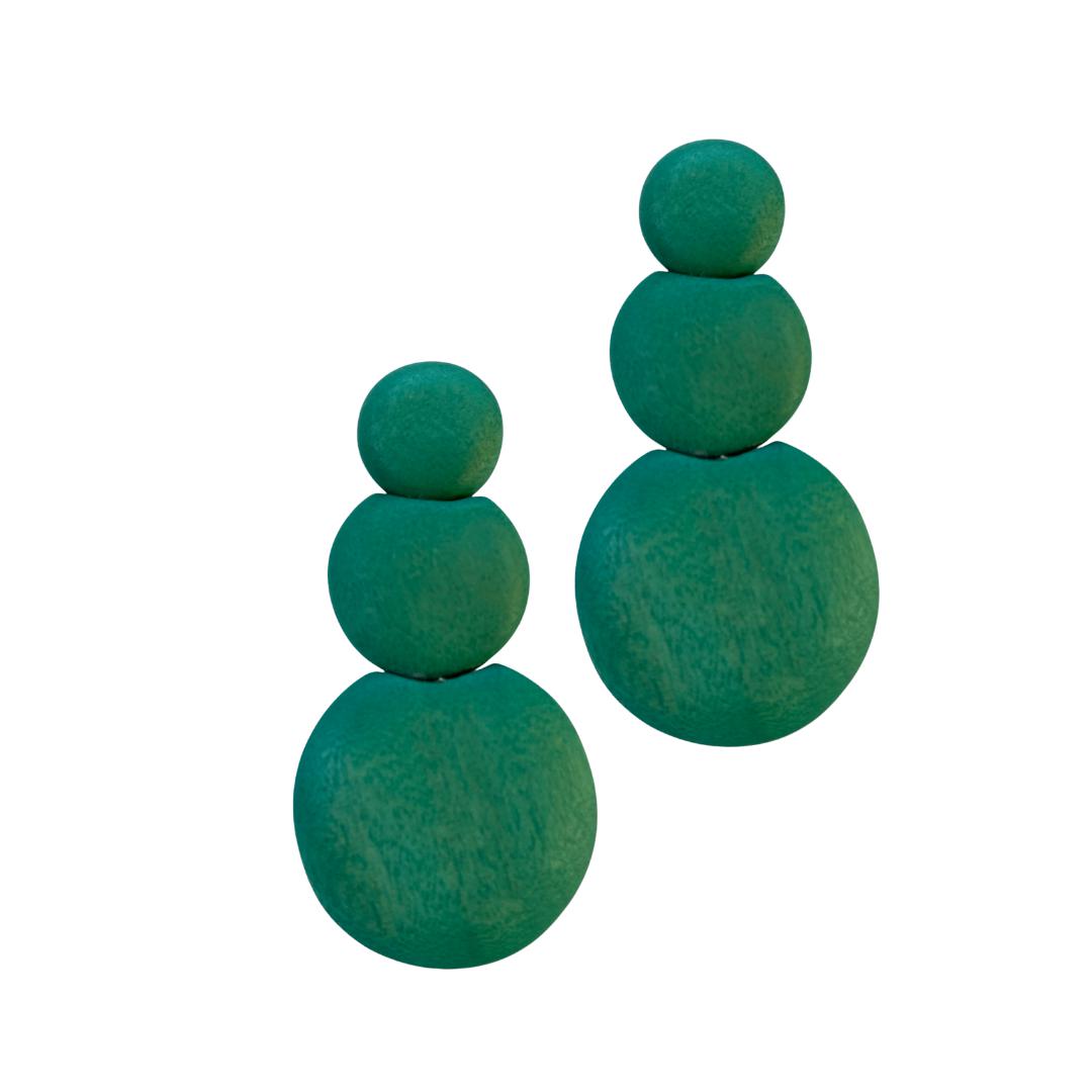 Orecchini Guinea legno - smeraldo - Bijondo
