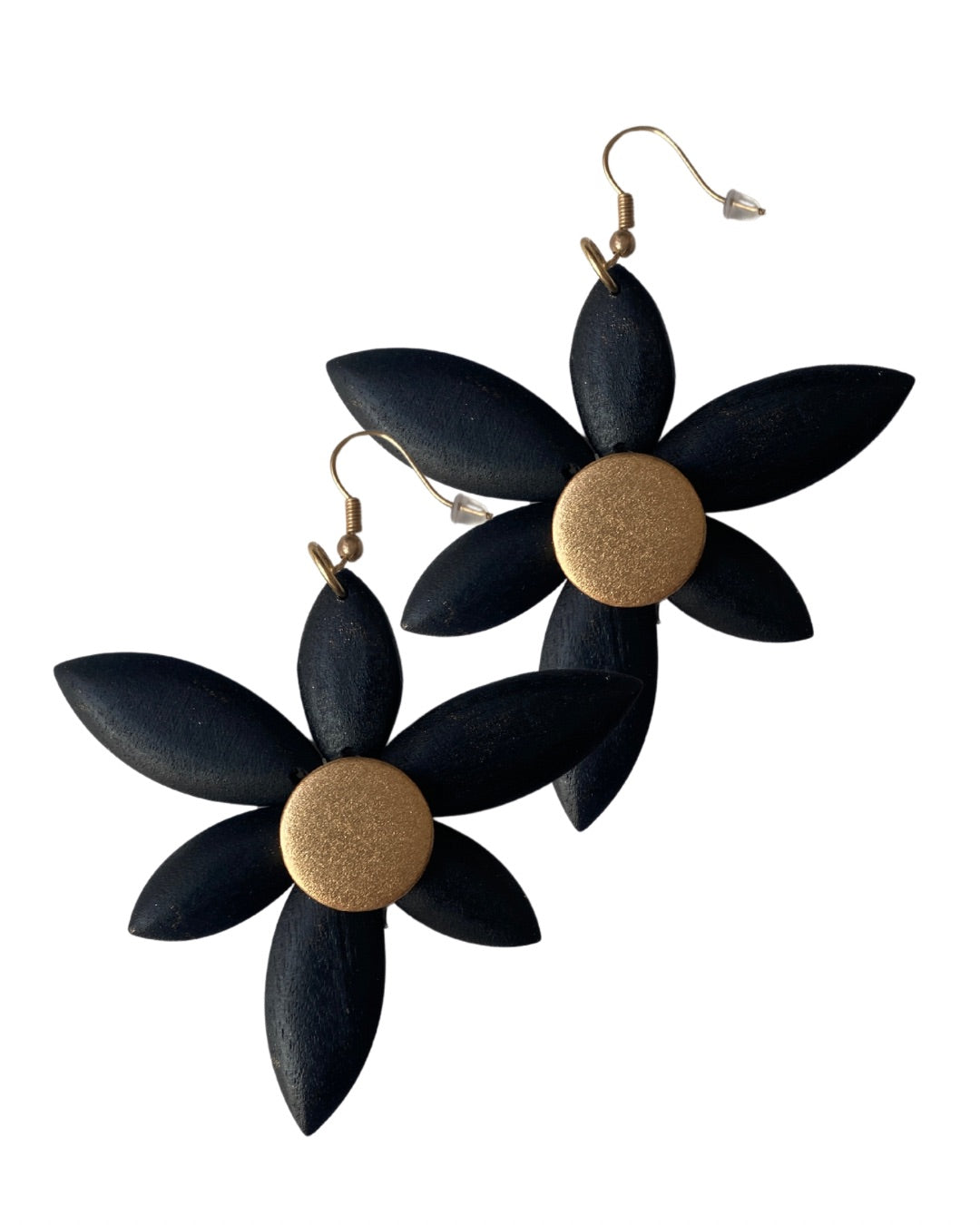 Orecchini Keukenhof legno metallic-nero-Bijondo