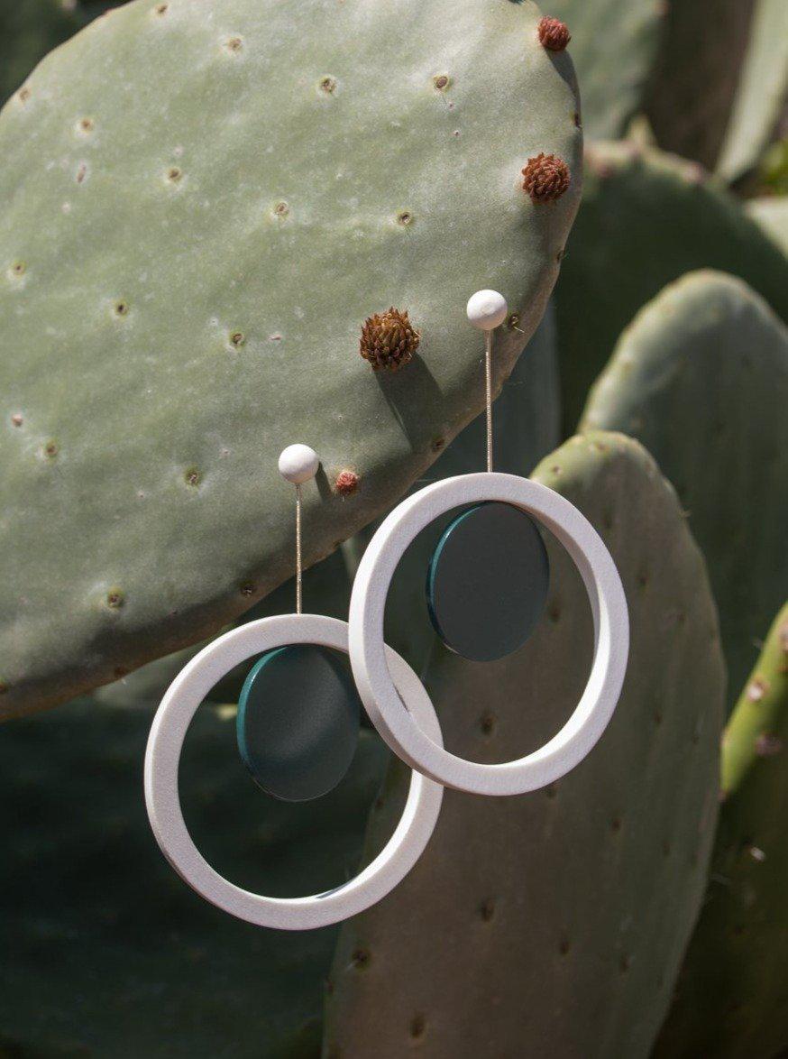 Orecchini Legno Grandi Algeria - fucsia - Bijondo