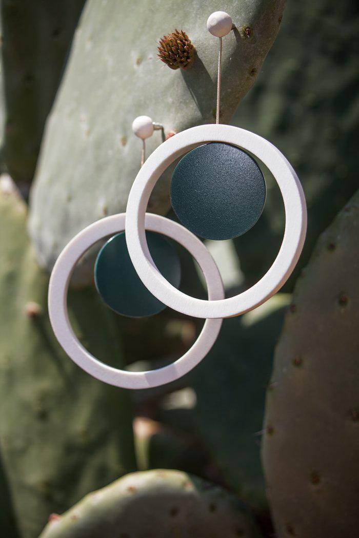 Orecchini Legno Grandi Algeria - fucsia - Bijondo