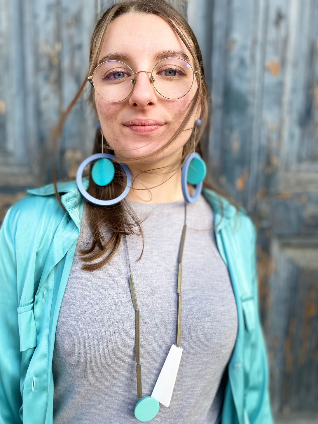 Orecchini Legno Grandi Algeria-verde-Bijondo