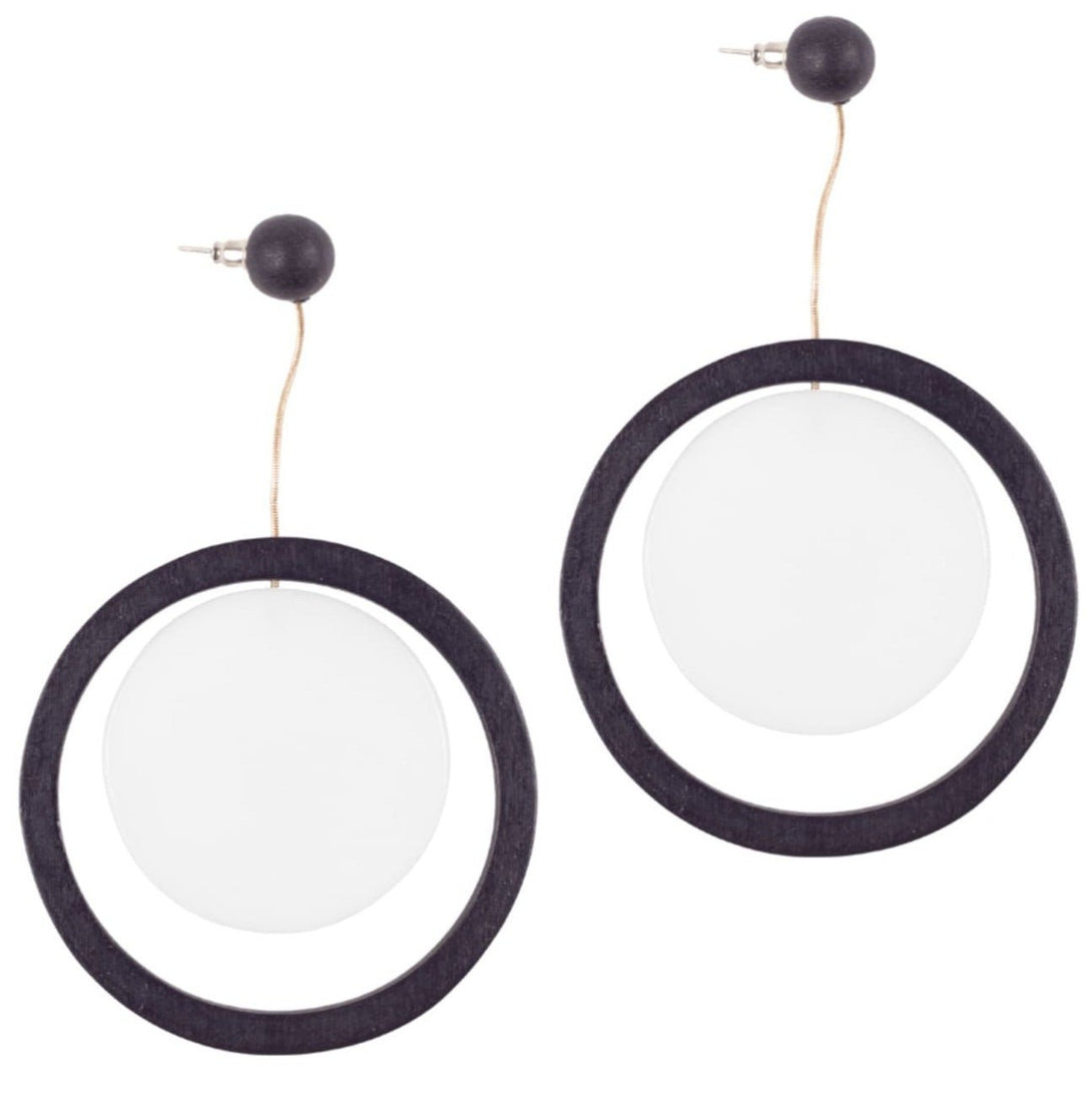 Orecchini Legno Grandi Algeria - nero - Bijondo