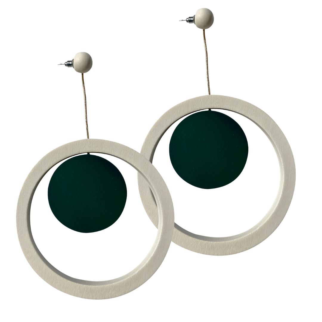 Orecchini Legno Grandi Algeria - verde - Bijondo