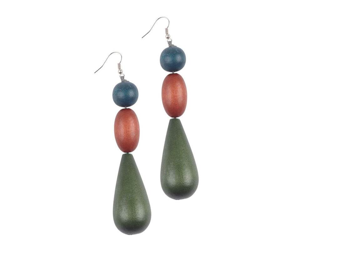 Orecchini Legno Lunghi Big Ben - ruggine - Bijondo