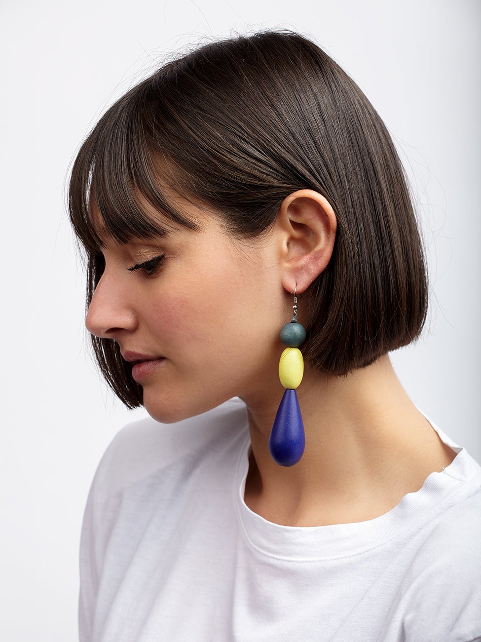 Orecchini Legno Lunghi Big Ben - viola - Bijondo