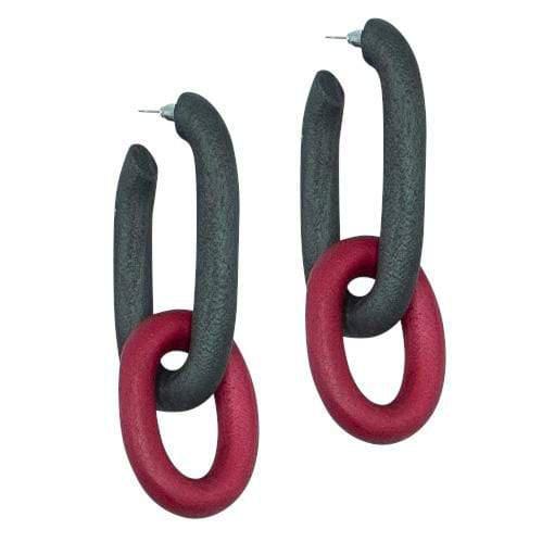 Orecchini Legno Lunghi Georgia - arancione - Bijondo