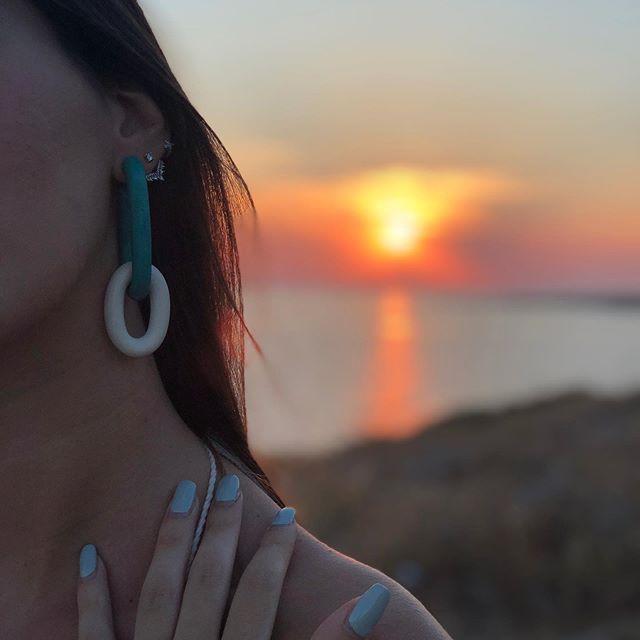 Orecchini Legno Lunghi Georgia - fucsia - Bijondo