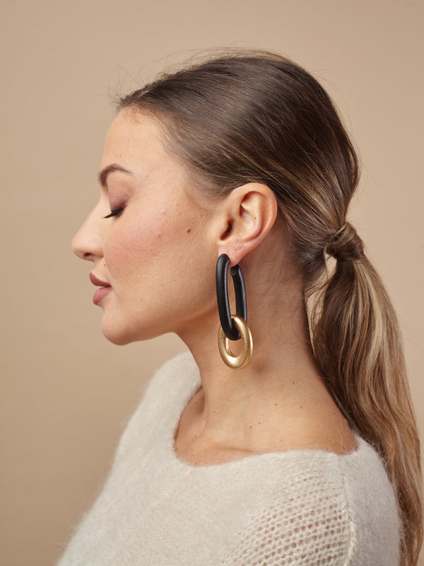 Orecchini Legno Lunghi Georgia metallic-orecchini-EW-Nero-Bijondo