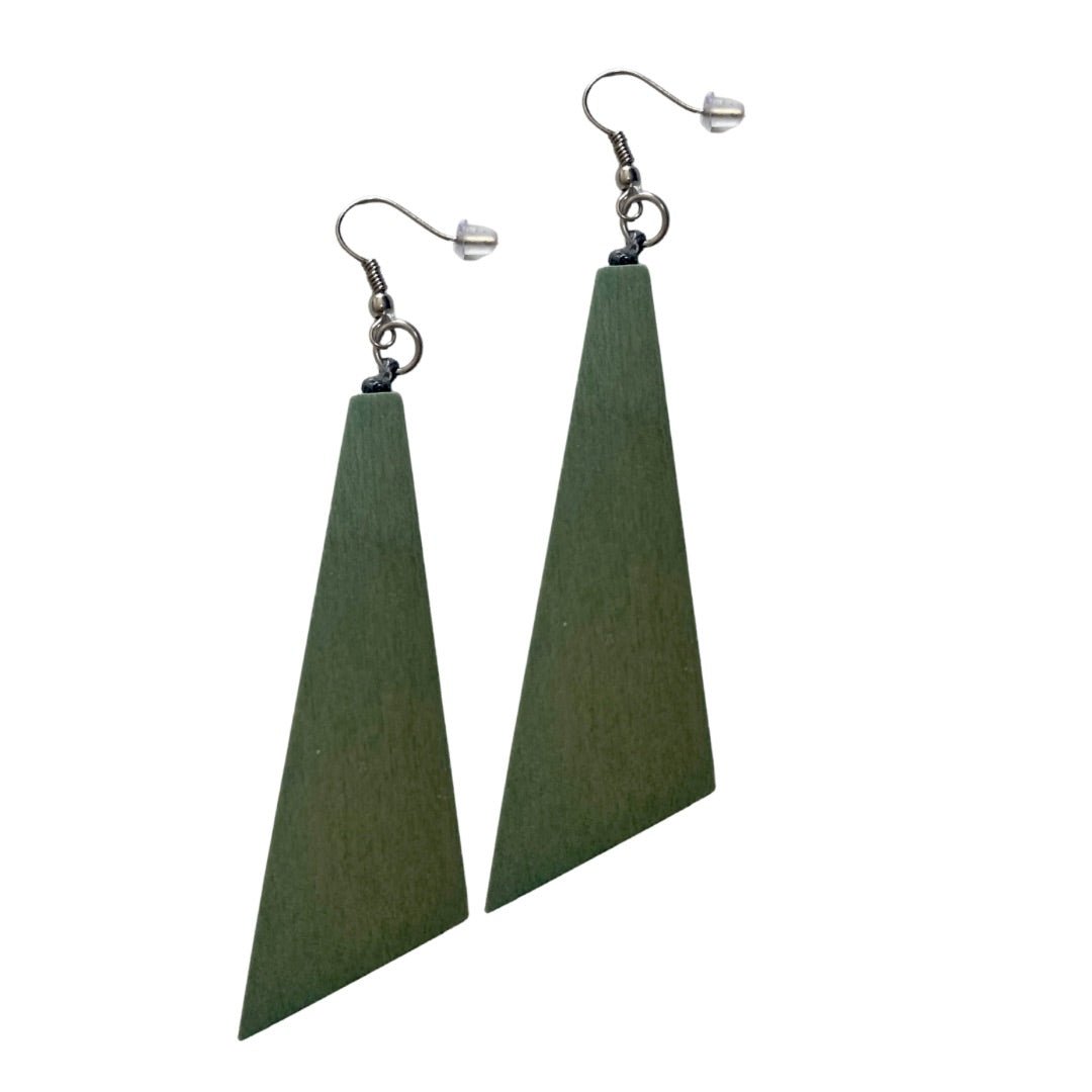 Orecchini Legno Lunghi Togo - blu di prussia - Bijondo