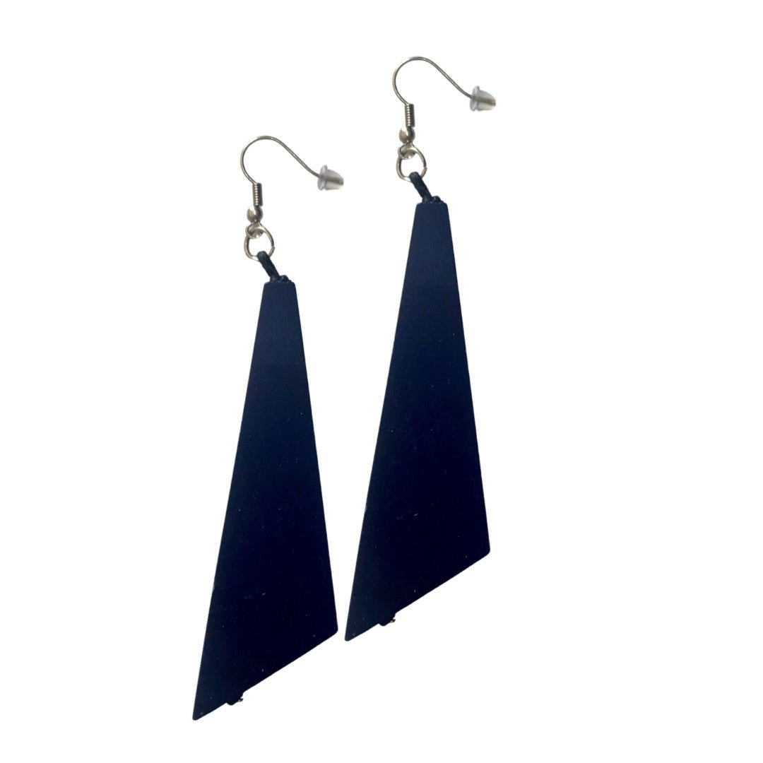 Orecchini Legno Lunghi Togo - blu di prussia - Bijondo