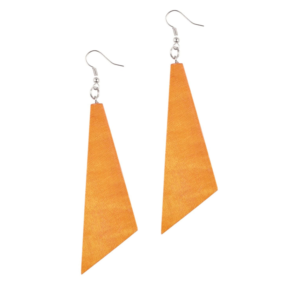 Orecchini Legno Lunghi Togo - caramello - Bijondo