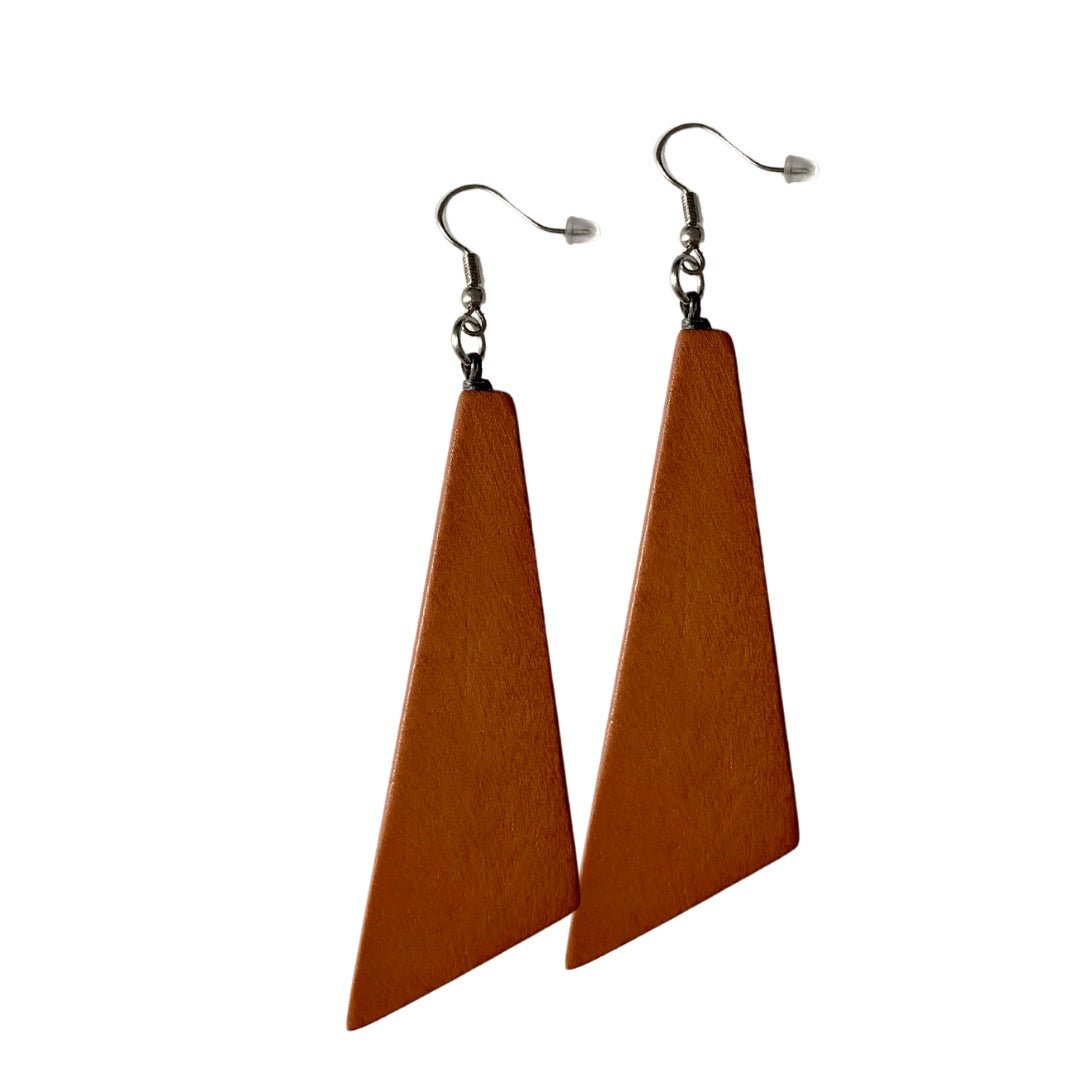 Orecchini Legno Lunghi Togo - marrone - Bijondo