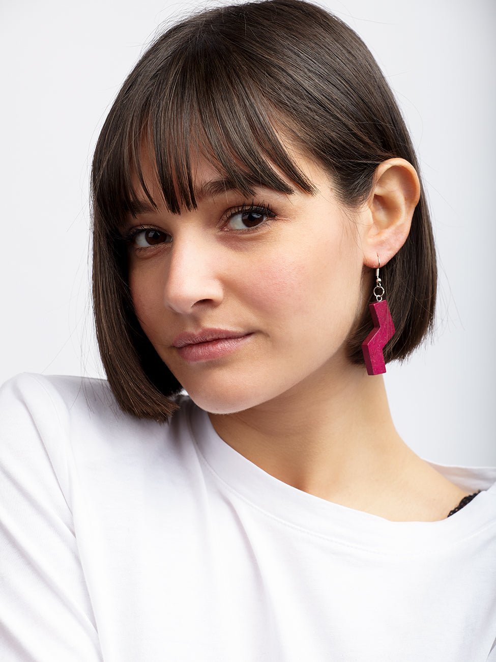 Orecchini Legno Olivia - fucsia - Bijondo