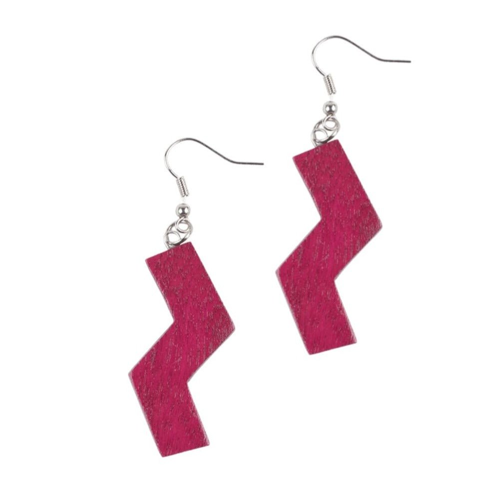 Orecchini Legno Olivia - fucsia - Bijondo