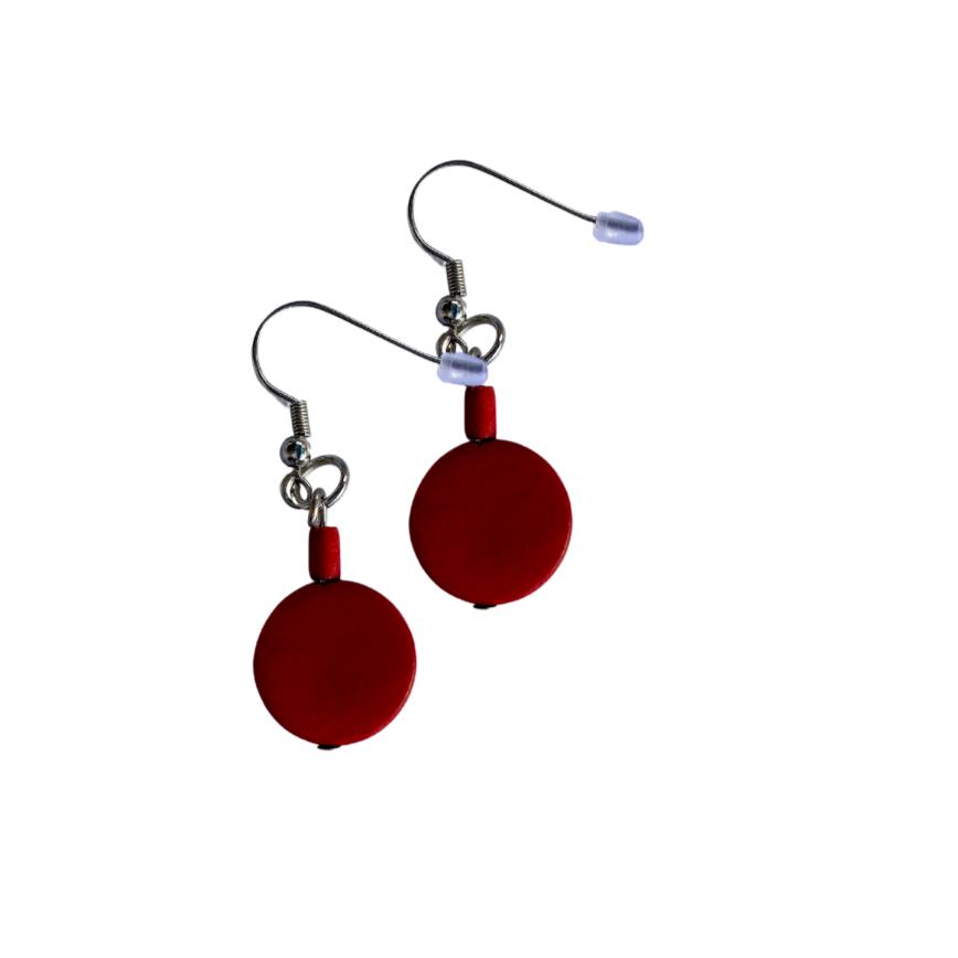 Orecchini Legno Piccoli Italia - verde scuro - Bijondo