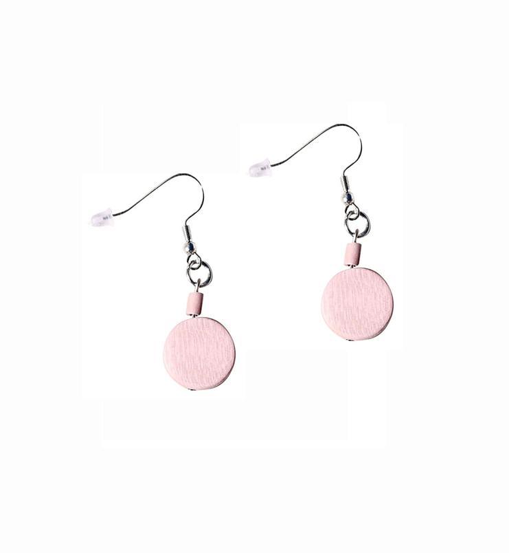 Orecchini Legno Piccoli Italia - rosa - Bijondo