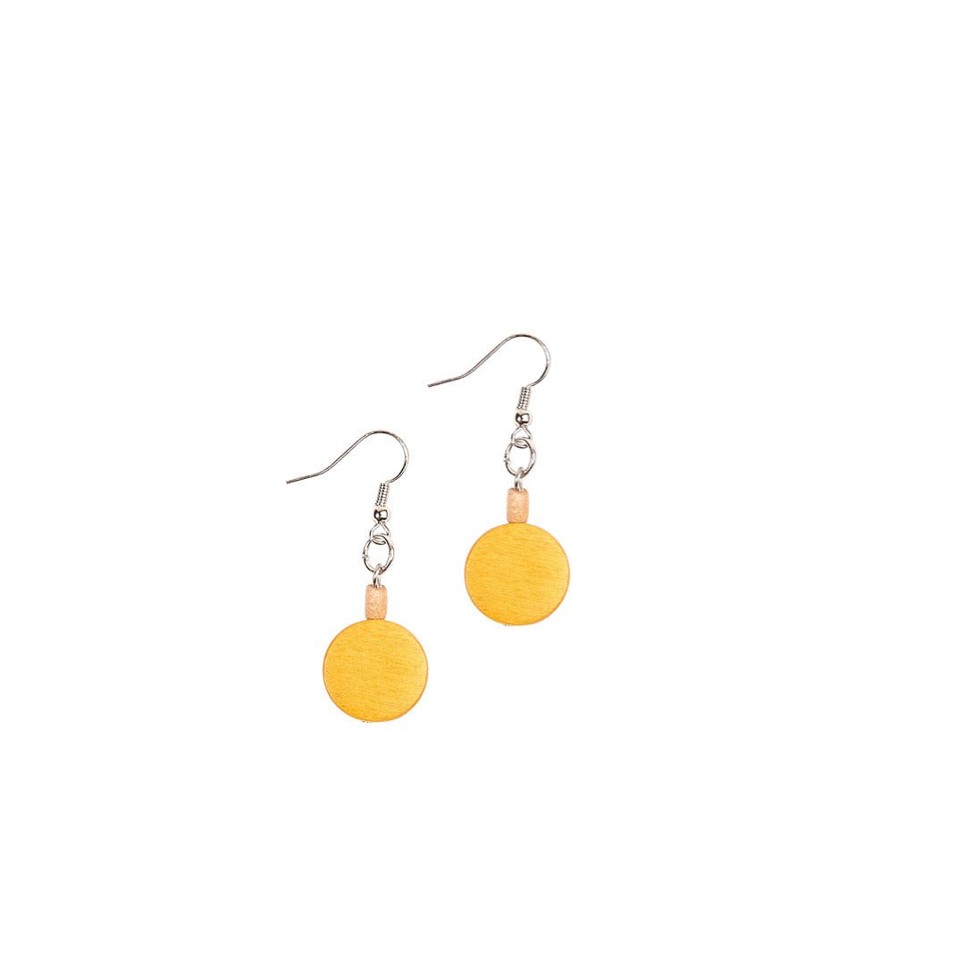 Orecchini Legno Piccoli Italia - senape - Bijondo