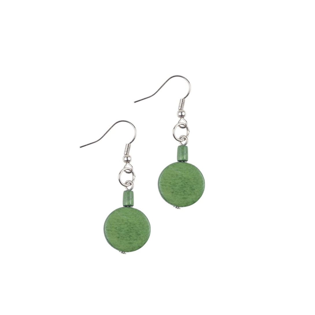 Orecchini Legno Piccoli Italia - verde - Bijondo