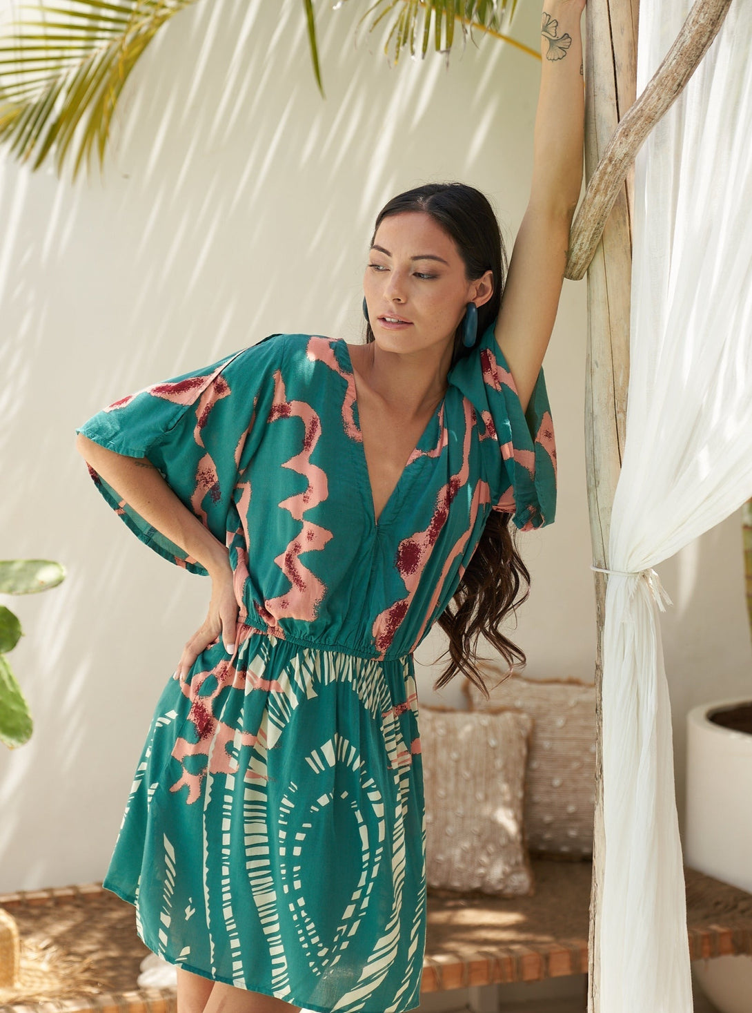 Orecchini Legno a cerchio Gullfoss - giallo - Bijondo