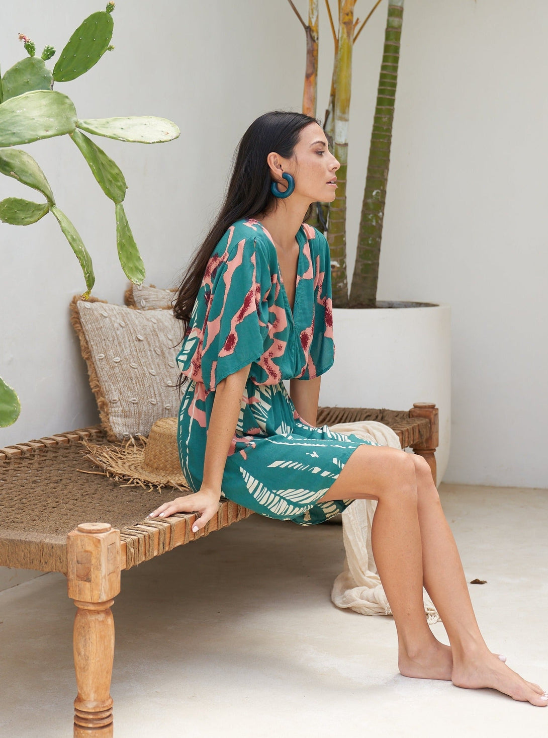 Orecchini Legno a cerchio Gullfoss - giallo - Bijondo