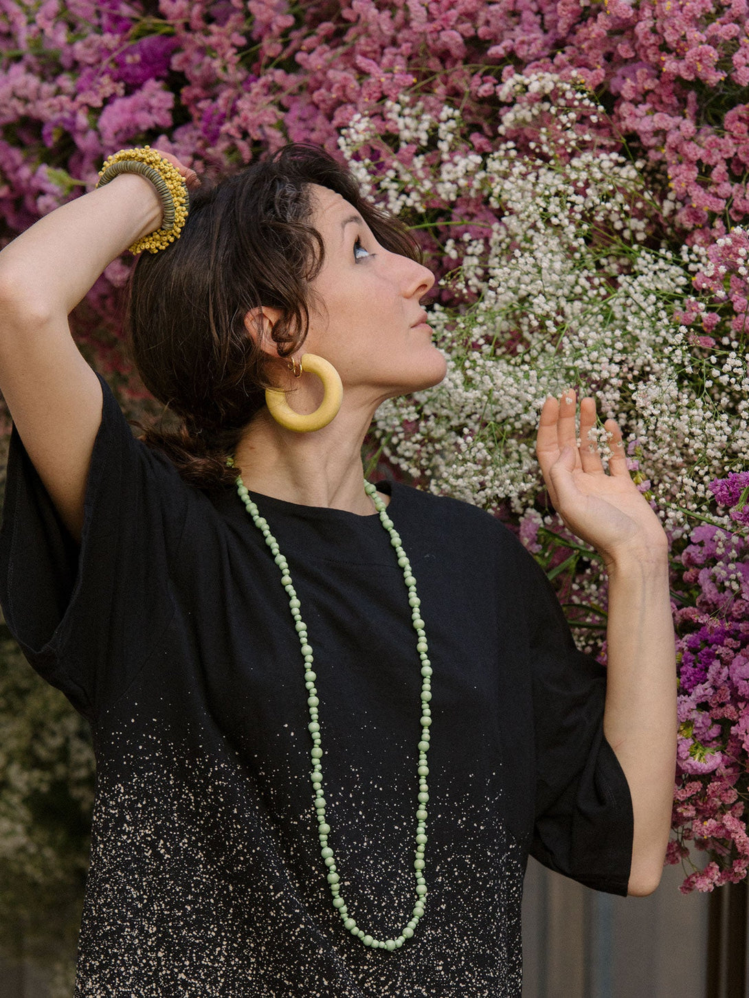 Orecchini Legno a cerchio Gullfoss-fucsia-Bijondo